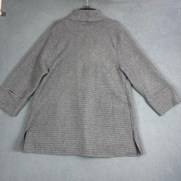 Habitat Clothes to Live In Grey/Gray Soft Fleece   Open Cardigan Jacket Size LG - Picture 11 of 11